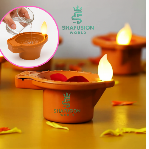 Water Sensor LED Diya (12 piece ) |  Safe & Reusable Festival Decoration Lamp